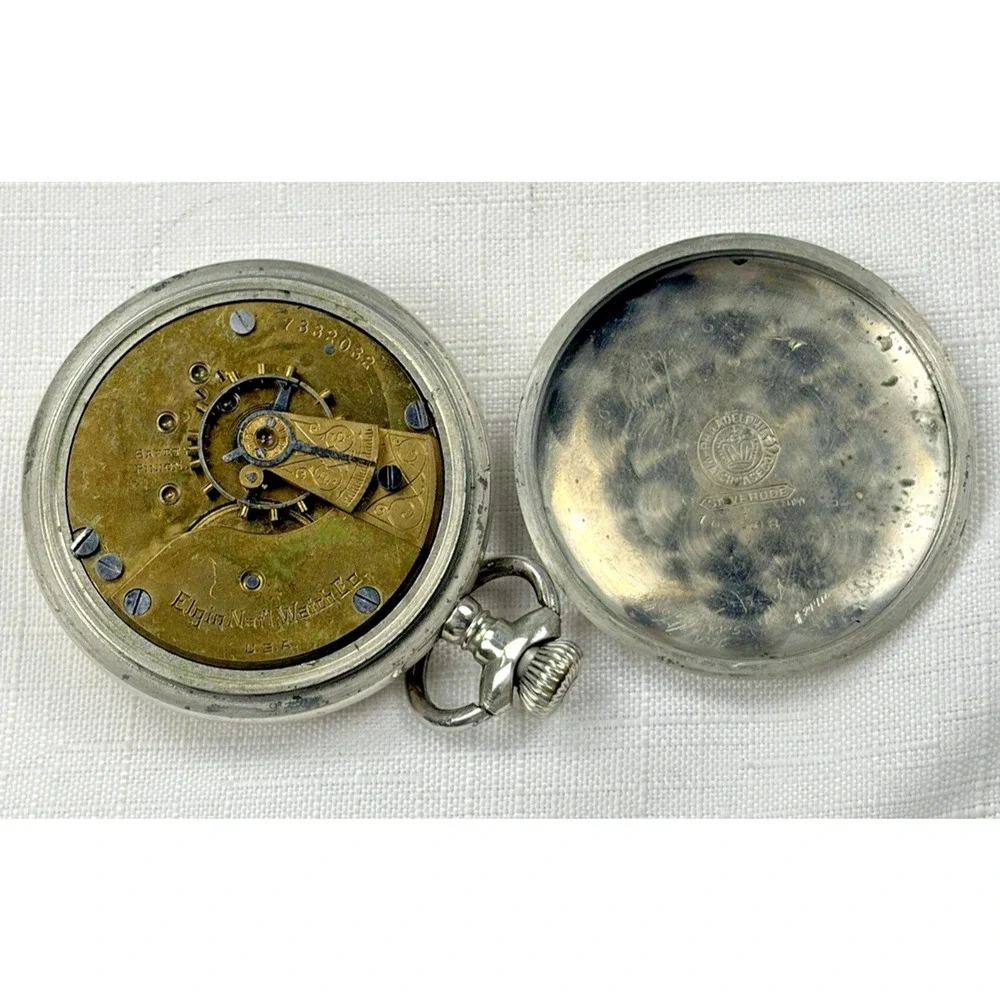 VINTAGE 7 Jewels, 18s ELGIN POCKET WATCH GRADE 73 - Not Running - FROM 1898